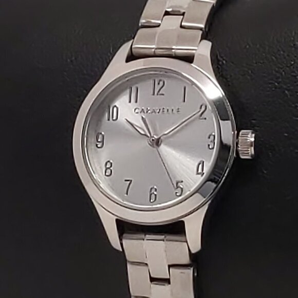 Caravelle Ladies Quartz Watch By Bulova Silvertone White Dial 24mm - Picture 4 of 12